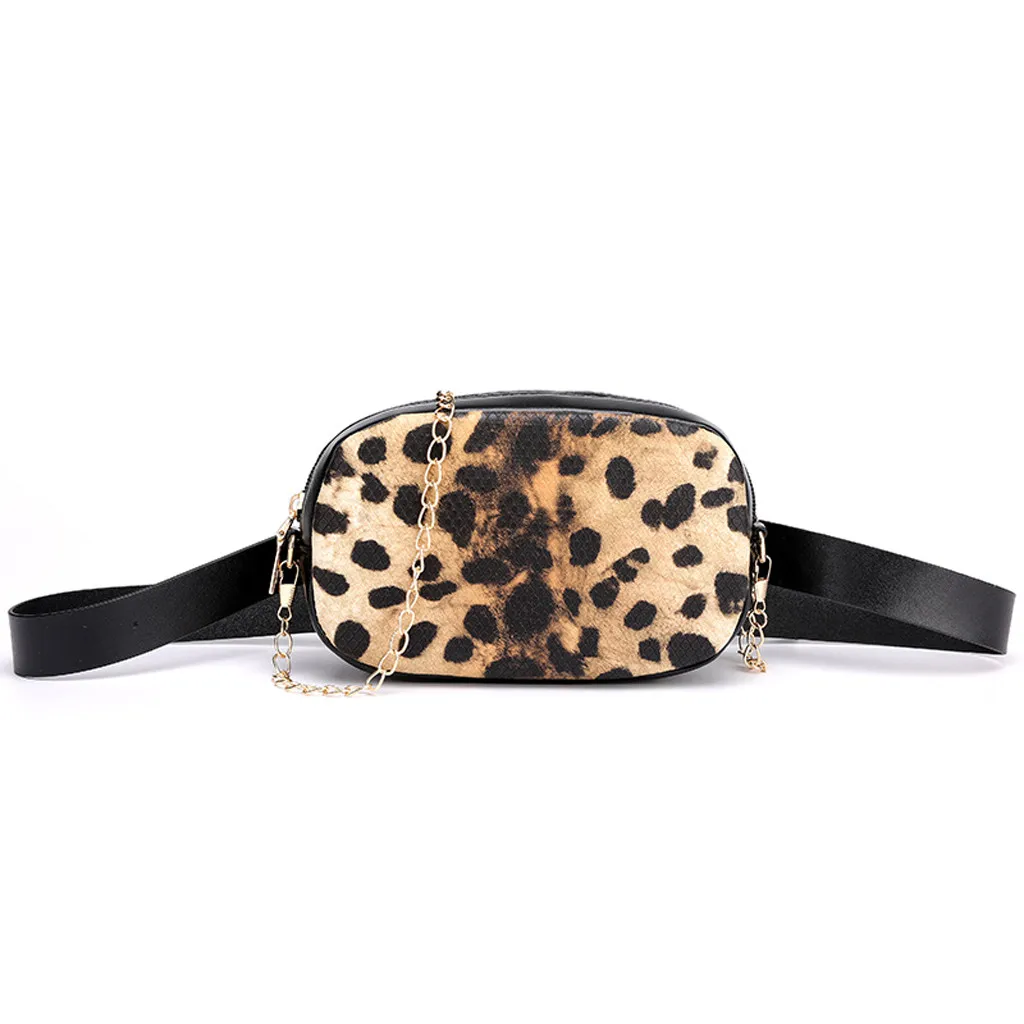CONEED Fashion Waist Packs Female Outdoor Leopard Zipper Sports Messenger Bag Pouch For Women Run Sports Chest Bag Waist Bag