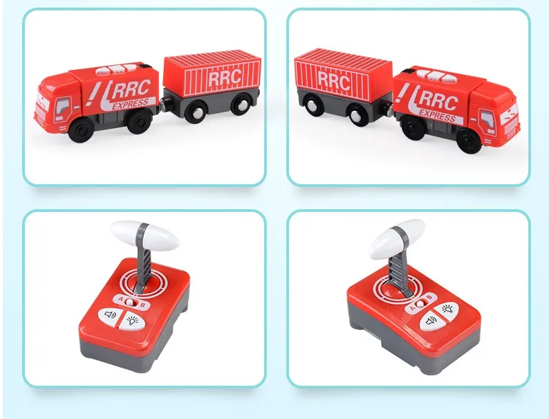 Дистанционное управление поезд набор RC электрический Экспресс грузовик Магнитный Паровозик Деревянный трек электрическая игрушка для детей подарок на Рождество