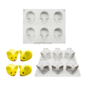 

6 Holes Mouse Shaped Silicone Mold Kit Molds Cake Decorating Tools For Baking Truffle Chocolates Pan Dessert Mould