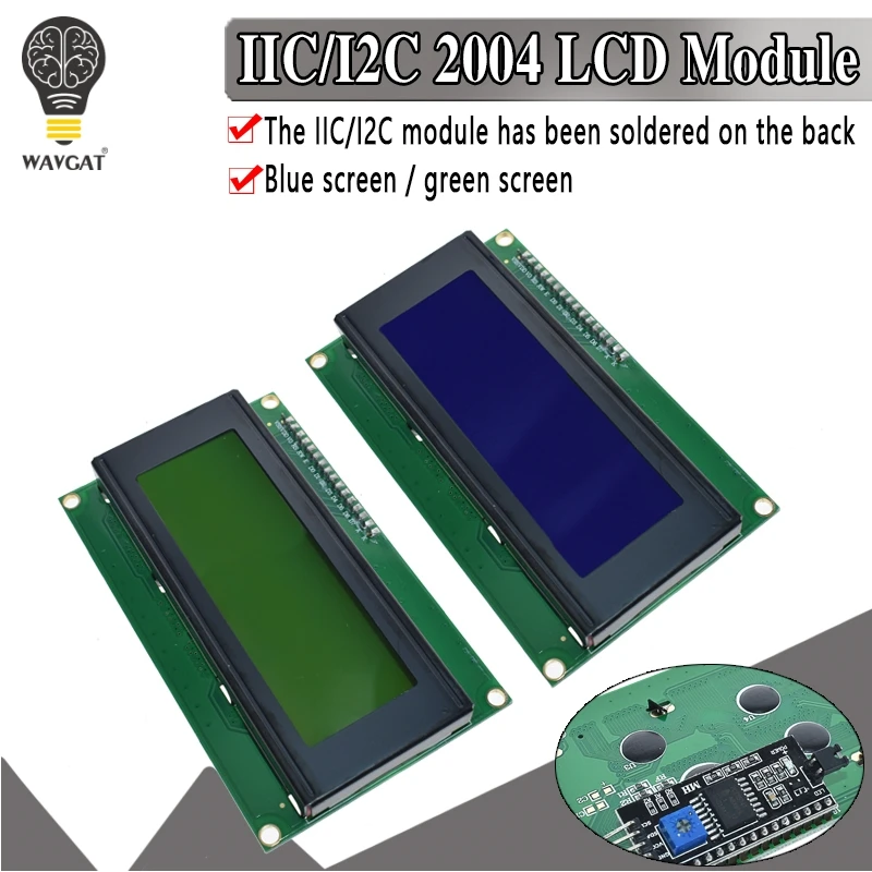 Серийный ЖК модуль IIC/I2C/TWI 2004 с синей и зеленой подсветкой для Arduino UNO R3 MEGA2560 20X4 LCD