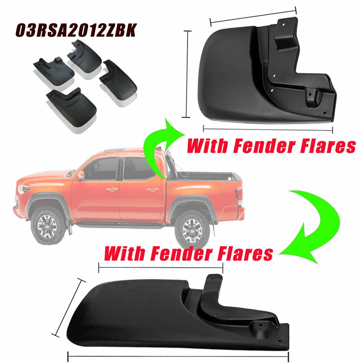 4 шт. Автомобильные Брызговики для Toyota Tacoma 2005- Брызговики