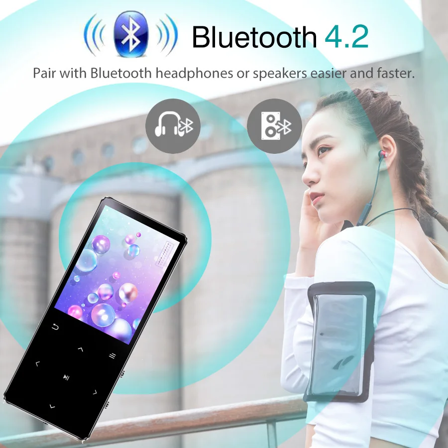ICEICE MP3 плеер с Bluetooth hifi lossless мини музыкальный плеер с fm-радио динамик наушники, спорт MP 3 Металл walkman dap