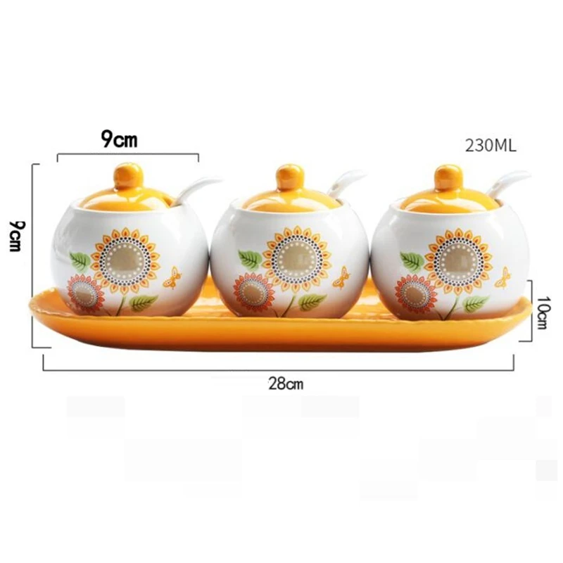 Ретро керамическая банка для сезонных приправ набор соль емкость перца коробка
