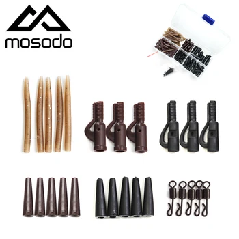 

Mosodo Carp Fishing Tackle Accessories With Tail Rubbers Safety Lead Clips With Pin Anti Tangle Sleeves Tube Quick Snap Swivel