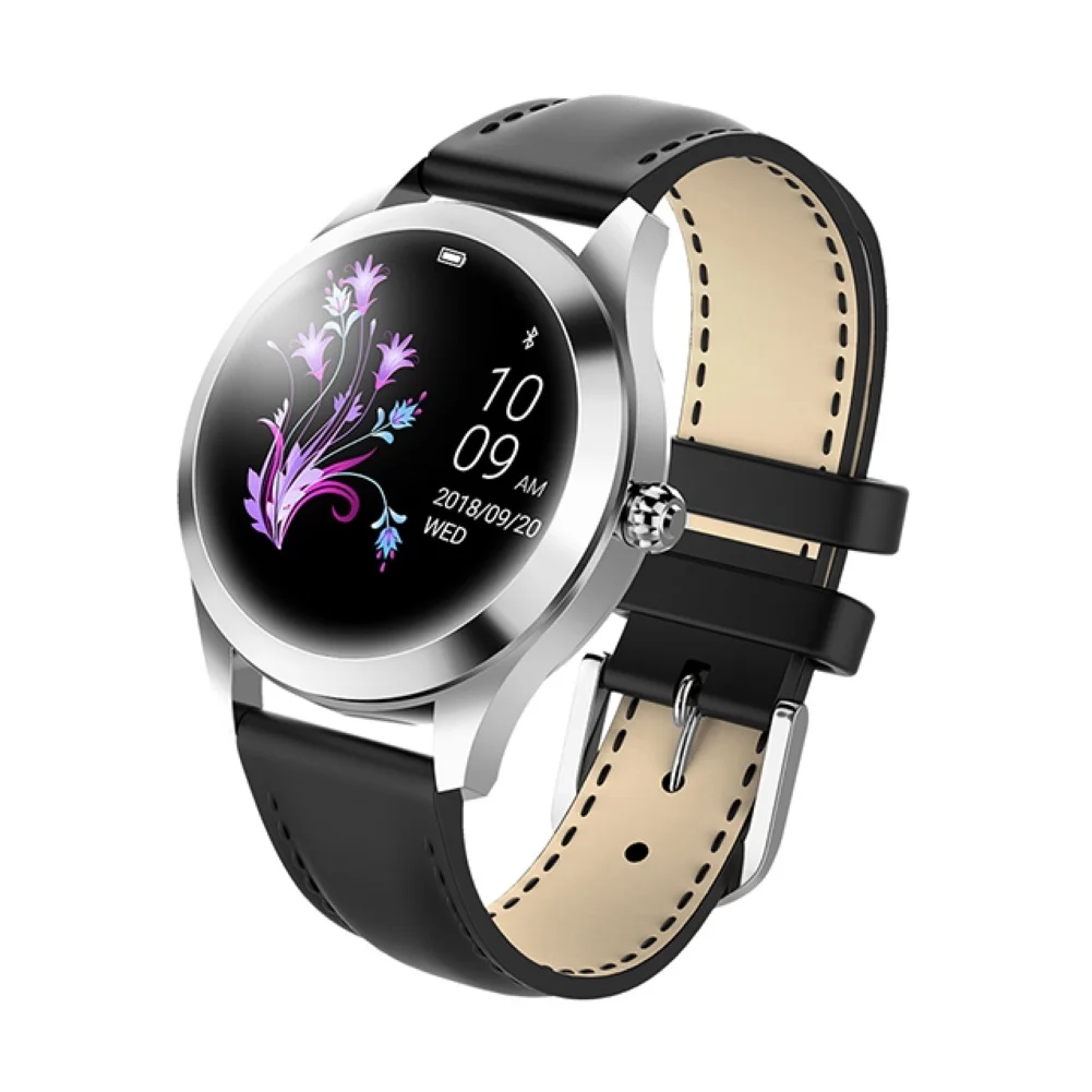IP68 Водонепроницаемые Смарт-часы для женщин Прекрасный браслет монитор сердечного ритма мониторинг сна умные часы для IOS Android - Цвет: Черный