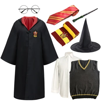 

Potter costume kids adult carnival costumes for kids children's fantasy Ravenclaw Gryffindor Potter Hufflepuff Cosplay Costumes