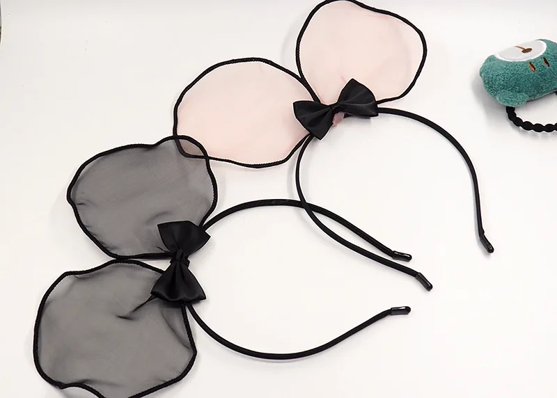 Spring And Summer Cool Gauze Lace Bow Hair Bands Flexible Big Ears Fine Headband Hair Accessories
