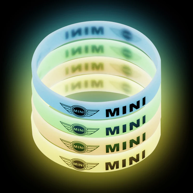 

1pcs bright parts for BMWs Mini R56 R50 R53 F56 R60 2011 car badge Silicone holographic bracelet sport bracelet car accessories