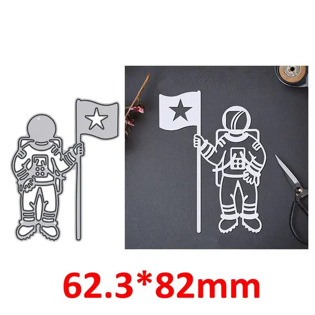 Astronaut Climber Couples Metal Cutting Dies Train Deer House Wedding Flowers Decor Silhouettes DIY Scrapbooking Craft Paper 4
