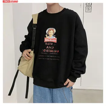 

Dropshipping Fashion Cartoon Print Pullover Male Spring Long Sleeve Hooded Hoodies 2020 Mens Causal Streetwear Sweatshirts