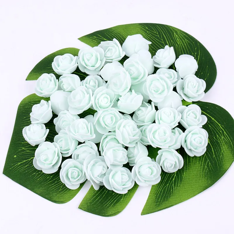 light green 2,5 см, искусственные Искусственные цветы из пеноматериала, свадебные украшения для дома, сделай сам, Рождественский венок, скрапбукинг, подарок на день Святого Валентина, год - Цвет: light green
