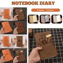 

2022NEW Vintage Leather Back Sketch Book Handmade Journal Notebook Diary DIY Hand Account To My Wife Mom Husband Daughter Gift