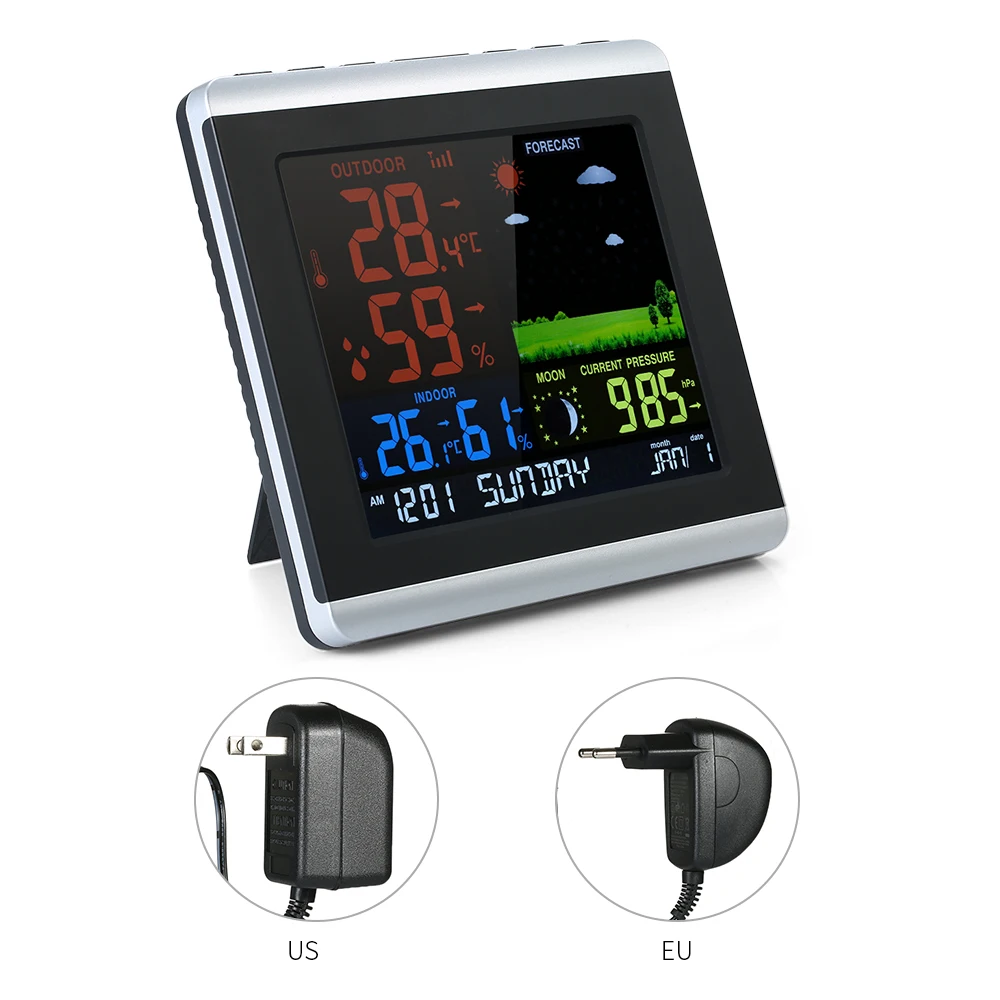 

Wireless Weather Station Color LCD Weather Forecast Clock Indoor Outdoor Thermometer Hygrometer Barometer