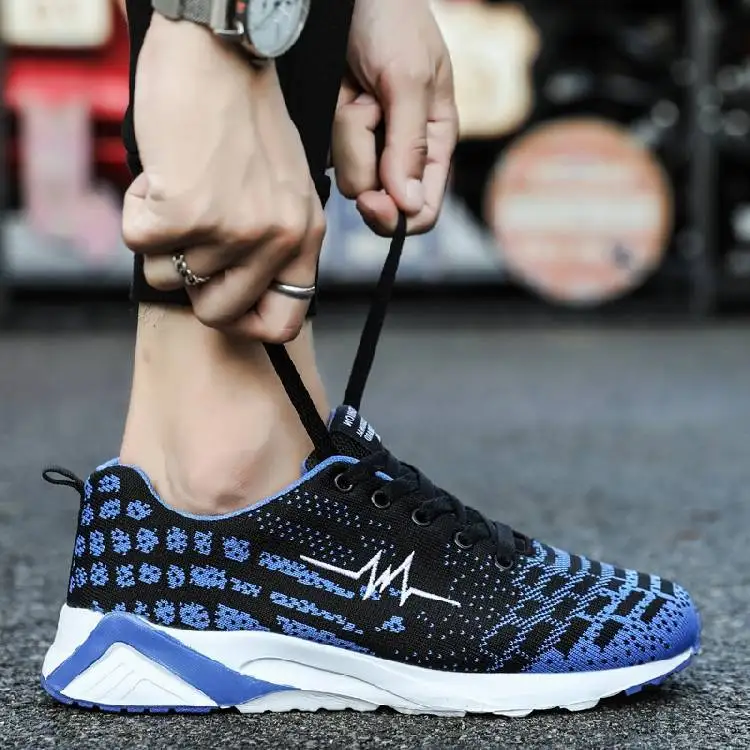 

2019 Spring Summer New Style Men Casual Mesh Sports MEN'S SHOES Outdoor Fly Woven Breathable Running Shoes Men's COUPLE'S Shoes