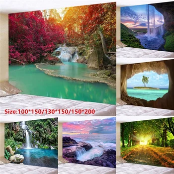 

3D Printing Tapestry Natural Scenery Background Cloth Hanging Cloth Bedroom Beach Landscape 150X100cm/150X130cm/200X150cm