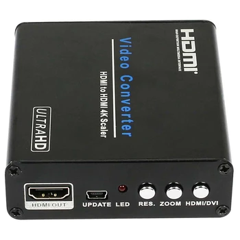 

HDMI to HDMI 4K Scaler Amplifier HDMI Down / Upscaler Converter with Zoom Aux o 3D 1080P for PS4 PS3 HD TV EU Plug