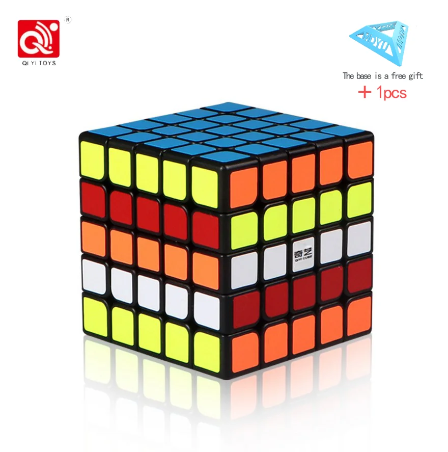 QIYI 5x5x5 магический скоростной кубик, наклейка, менее Профессиональный 5-слойный конкурс, кубики-головоломки, развивающие игрушки для детей