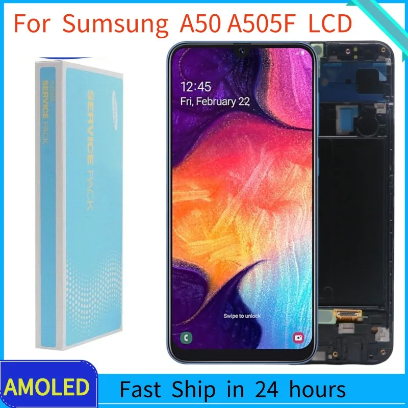 Super AMOLED 6.4''Screen LCD For Samsung Galaxy A50 A507 SM-A507F A507FN Display with Frame Touch Screen Digitizer Assembly |