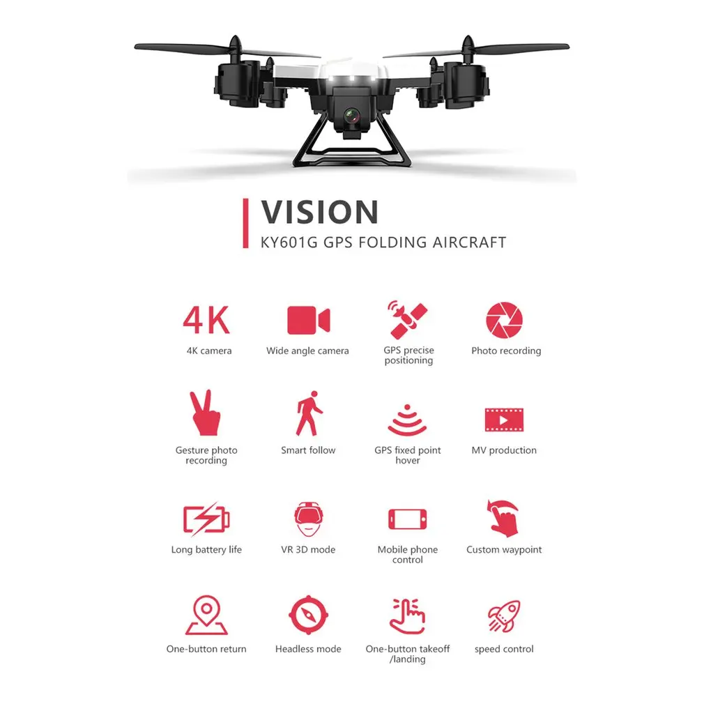 Drone GPS KY601G 4k drone HD 5G WIFI FPV drone flight 20 minutes quadcopter remote control distance 2km drone camera