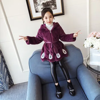 

Girls Thick Warm Baby Girl Faux Fur Jackets Coats Parka Kids Outerwear Clothes Kids Coat Age 3-14 Years Winter Girls Fur Coat