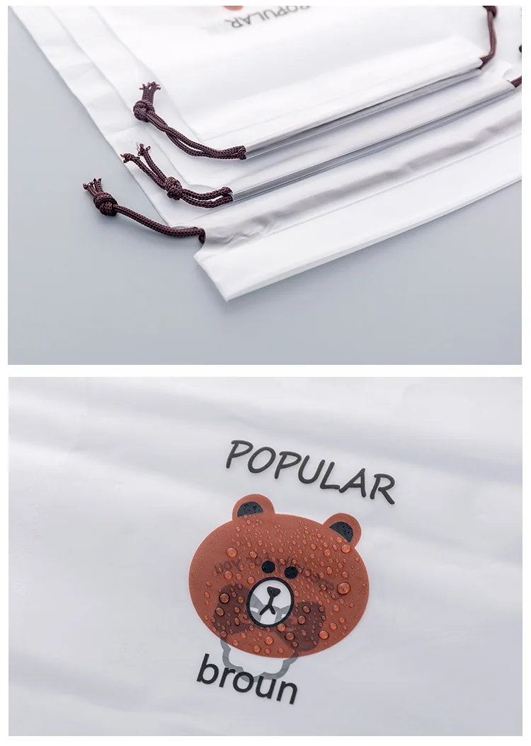 Коричневый медведь прозрачный косметический пакет дорожный кейс для косметики для женщин на молнии Make Up банный Органайзер сумка для