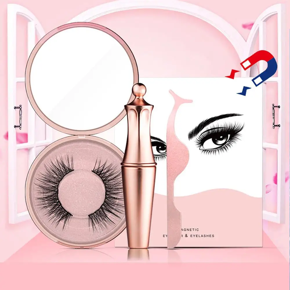

Dropshipping 4pcs/Set Magnetic Eyeliner Kit Magnetic 3D Eyelashes & Liquid Eyeliner With False Lashes Eyelash Curler Makeup Set