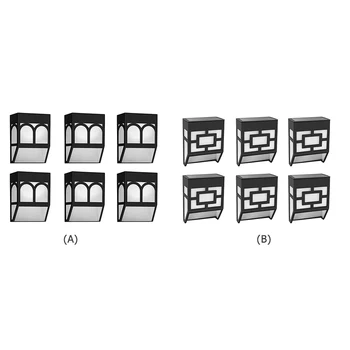 

6pcs Solar Power LED Wall Light Outdoor Waterproof Garden Deck Fence Lamp Color Changing LED Solar Lamp For Garden Decoration