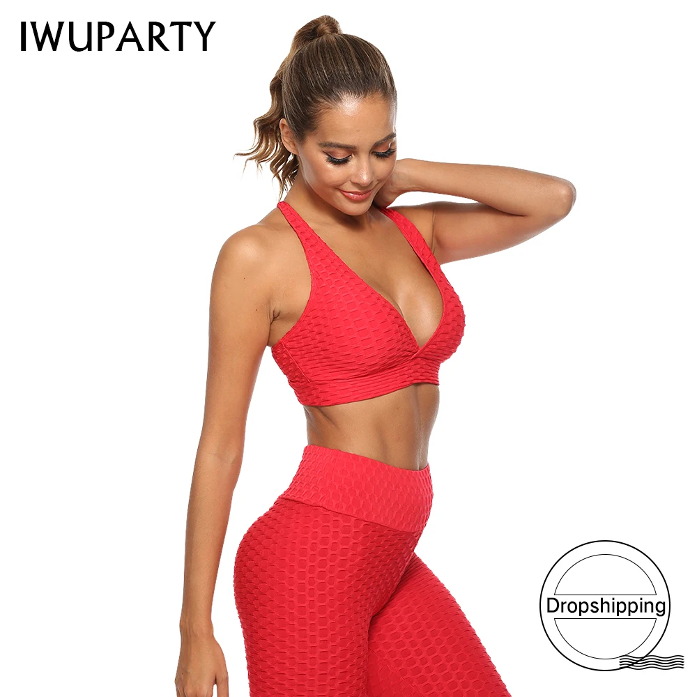 Sexy Red Criss Cross Yoga Sports Bra Top for Fitness Clothing Push Up Workout Bra Active Wear Women Jacquard Bubble Brassiere Sexy Red Criss Cross Yoga Sports Bra Top for Fitness Clothing Push Up Workout Bra Active Wear Women Jacquard Bubble Brassiere