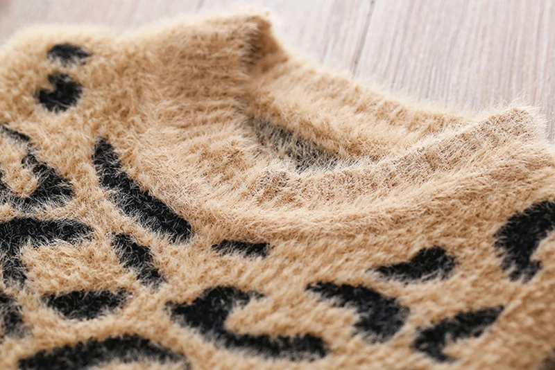 Baby Boys Girls Leopard Sweaters Sleeveless Pullovers Imitation Velvet Vest Autumn Winter Outwear 12M-4Y Pink Blue GW118