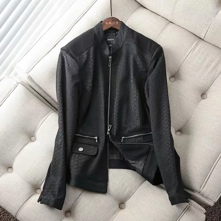 

Jacket womens large size leather Autumn Fall Motorcycle Jacket Women Short Faux Soft Leather Jacket PU Black Leather Jacket Lady
