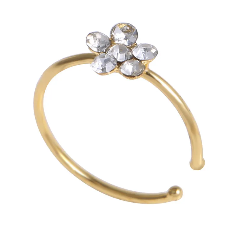 

1PC Fashion Trendy Women Colorful Nose Nose Plum Nose Rings Stainless Steel Nose Clip Fake Ring Piercing Body Jewelry 2019 Hot