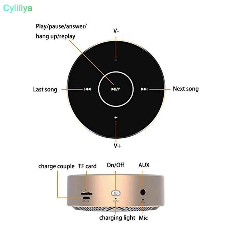 12pcs Wireless Bluetooth Speaker A6 Portable Touch Screen Stereo Speaker Subwoofer AUX Audio TF Card MP3 Music Player with Mic