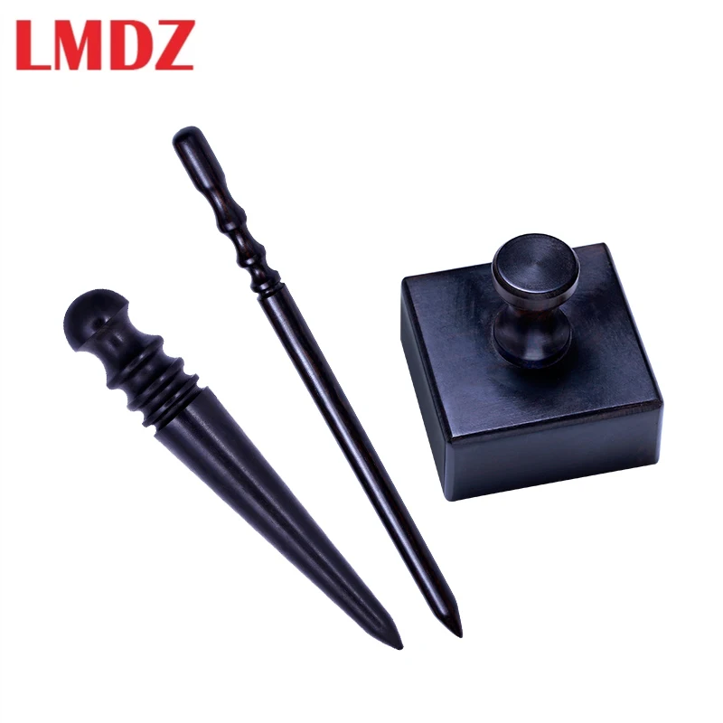 LMDZ Leather Edge Burnisher Black Wood Edge Slicker Leather Craft Tool Polished Grinding Tools leather craft tool