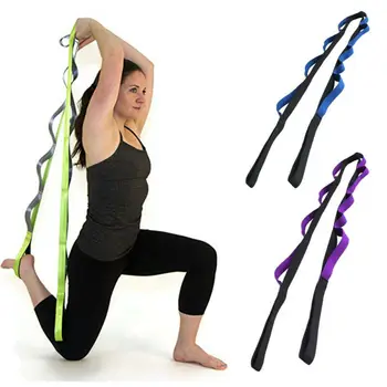 

Fitness 8ft Yoga Strap Stretching Exercise Belts Durable Cotton 12 loops Leg