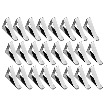 

24 Pcs Stainless Steel Tablecloth Clip,Non-Slip Adjustable Table Cover Clamps Clip Table Cloth Holders for Party Picnic