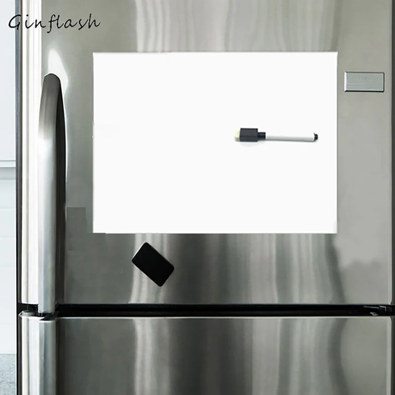 Ginflash A3/A4/A5 Soft Fridge Flexible light Whiteboard Message Board Magnetic Notes Refrigerator waterproof 1marker&amp2button |