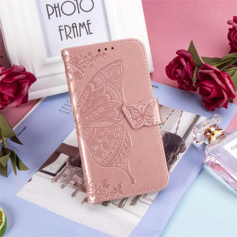 Кожаный чехол-книжка для Xiao mi Red mi 7A A7 Red mi 7A M1903C3EG, Мягкая силиконовая задняя крышка для Xiao mi Red mi A7 A 7, чехол с красной бабочкой