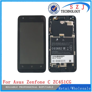 

New For Asus Zenfone C ZC451CG Touch Screen Glass Digitizer LCD Display Assembly + Frame Free Shipping
