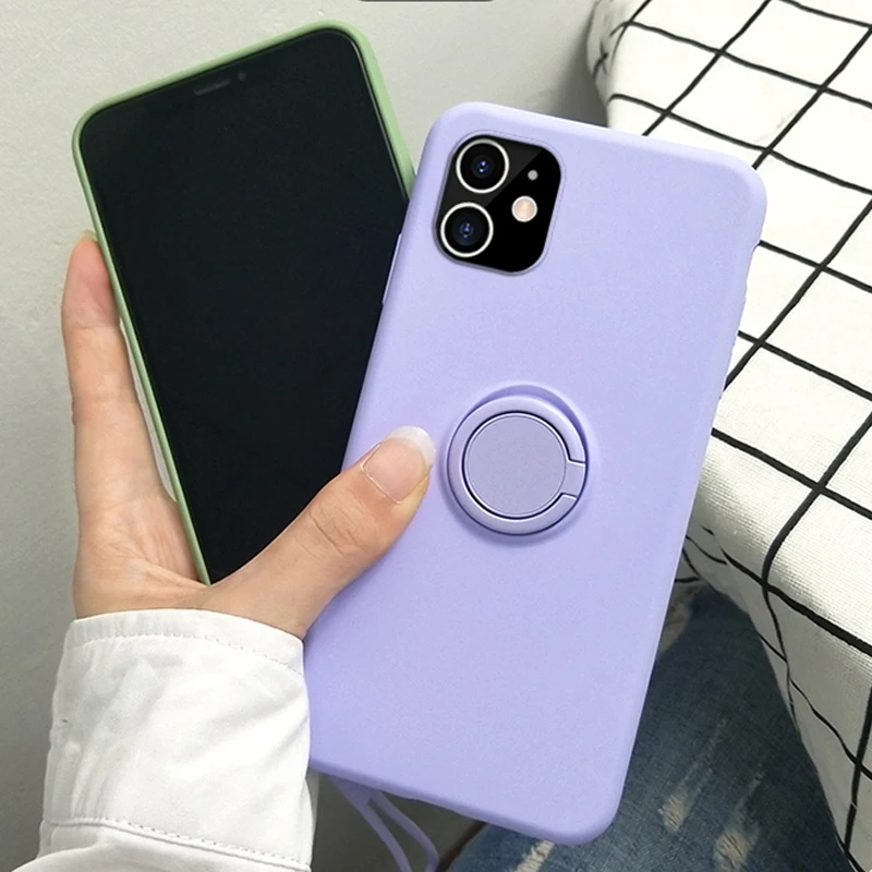 Liquid Magnetic Finger Ring Holder Phone Case For iPhone 11 Pro Max XS MAX XR X 8 7 6 6S Plus Slim 360 Degree Rotation Car Cover |