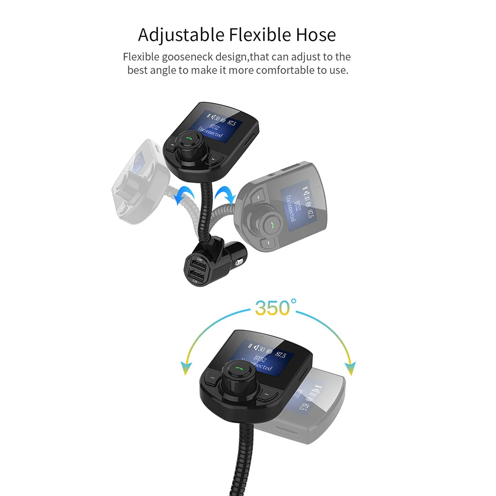 Автомобильный fm-передатчик Bluetooth 3.1A автомобильное зарядное устройство USB порт AUX аудио ЖК-дисплей MP3 плеер Громкая связь вызов