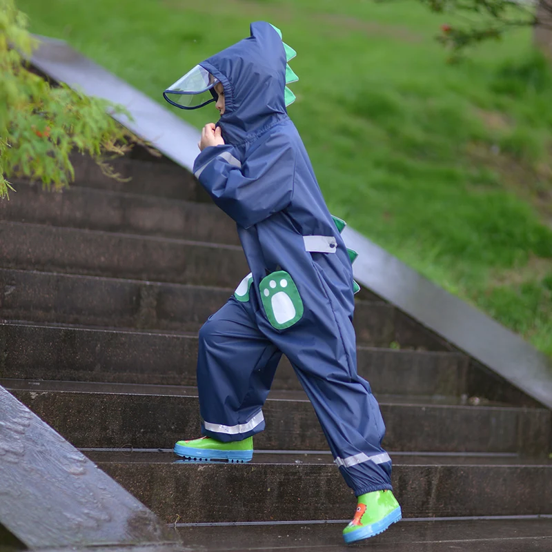 80-145cm Boys Girls Raincoat for Children Waterproof Rain Coat Jumpsuit Students Raingear Kids Poncho