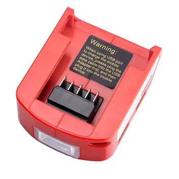

Dual USB Ports Output 5V 2.1A/12V 2A Adapter With 3W LED Light for Milwaukee 14.4/18v Battery Accessories