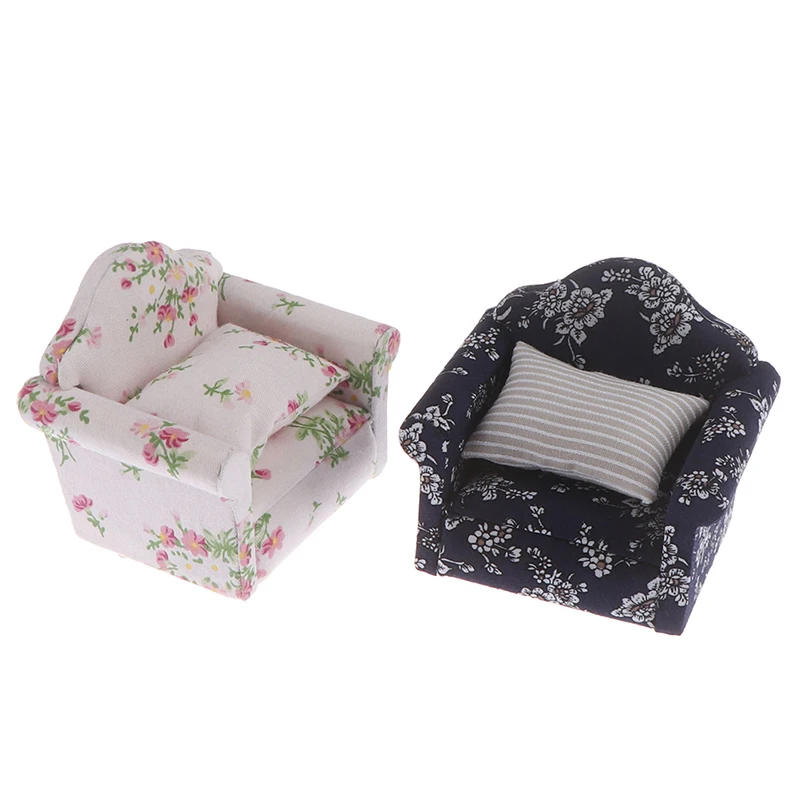 New 1:12 miniature soft single sofa for dolls mini furniture toys doll house pretend play toy girls gift children decoration | Игрушки и