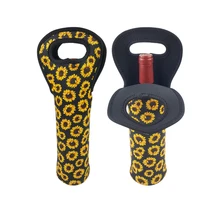 Сумка для вина из неопрена с принтом подсолнуха