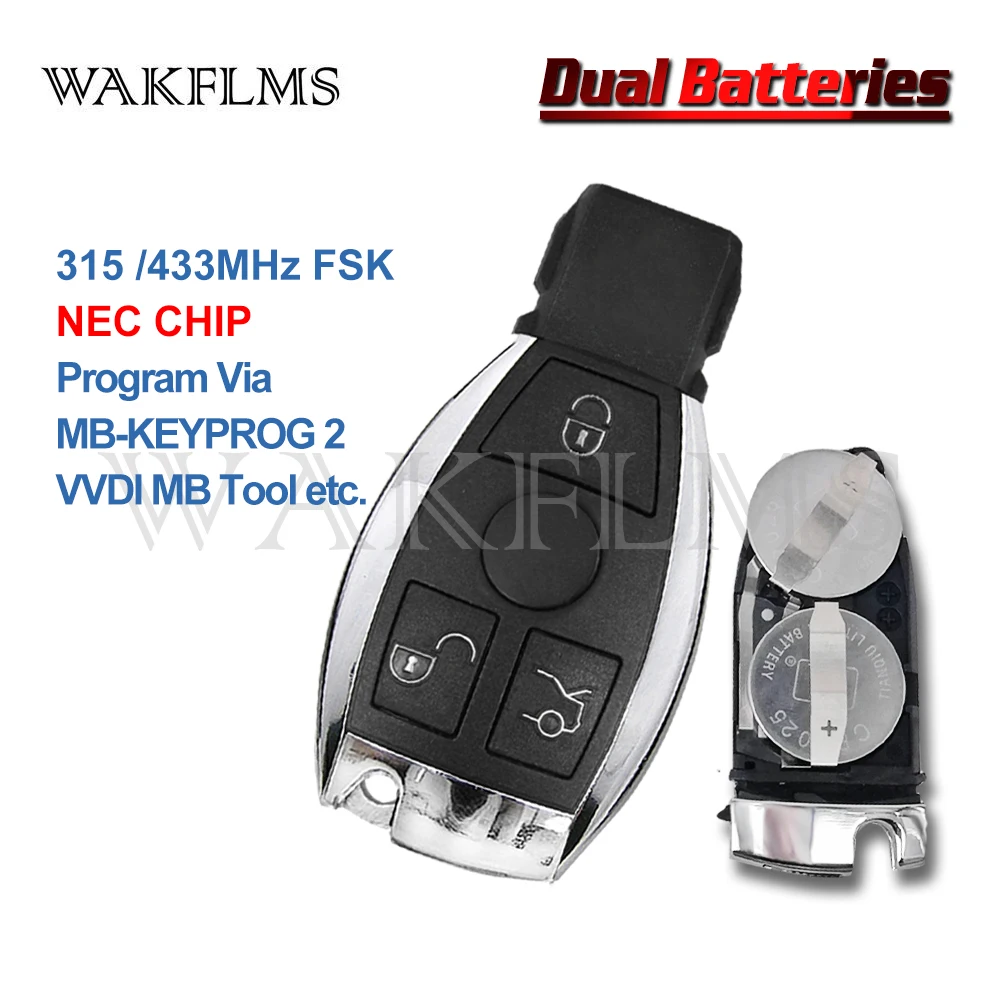 3 кнопки 315& 433MHz дистанционный смарт ключ-брелок для Mercedes Benz A B C Класс 2000- без паники