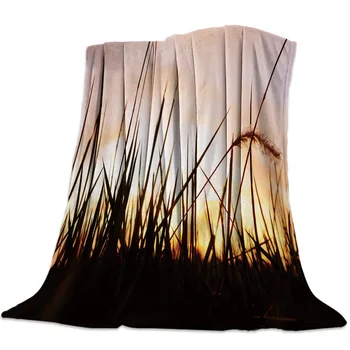 

Glorious Pampas Sunset Sky Scenery Coral Fleece Fuzzy Blankets on Bed Throws Bedsheet for Kids Girls