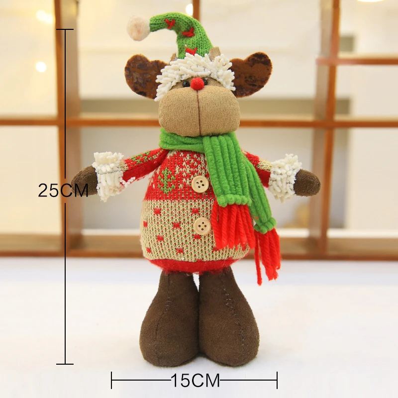 1 шт. Большие размеры Рождественские куклы выдвижной Санта-Клаус снеговик лося игрушки Рождественский подарок для ребенка красный орнамент с рождественской елкой Декор