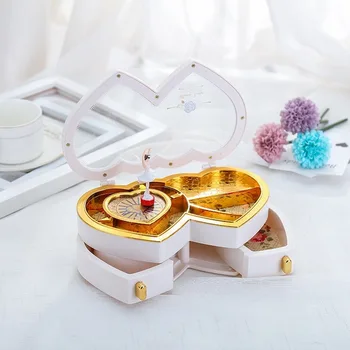 

Double Heart Dancing Girl Music Box Creative Music Jewelry Box Music Box Girl Gift