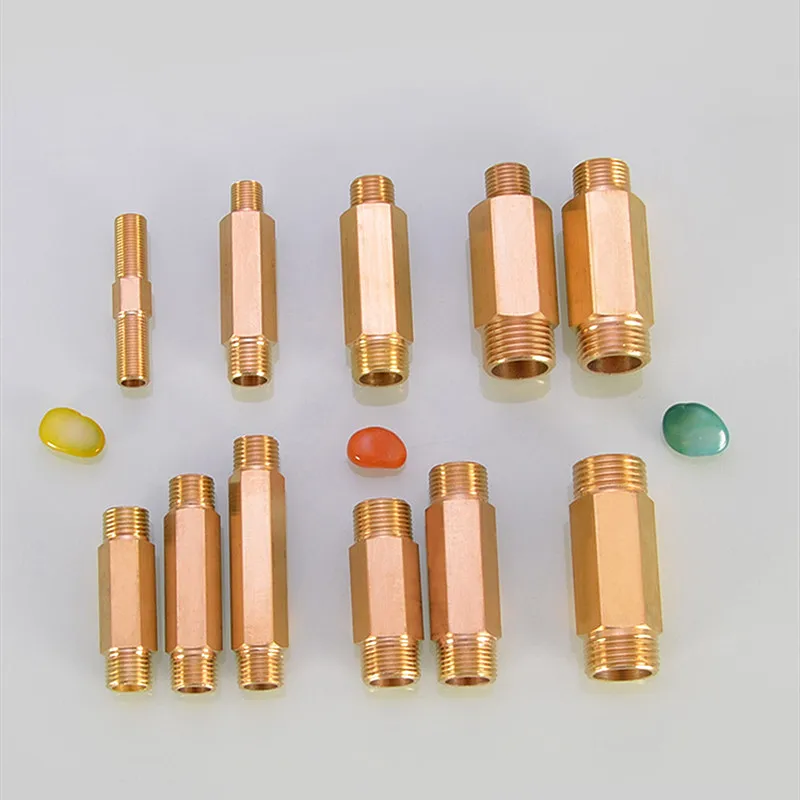 Copper External Direct Extension Pipe External Tooth threaded 1/8 1/4 3/8 1/2 3/4 Male to Male Thread Adapter for Water Oil Gas