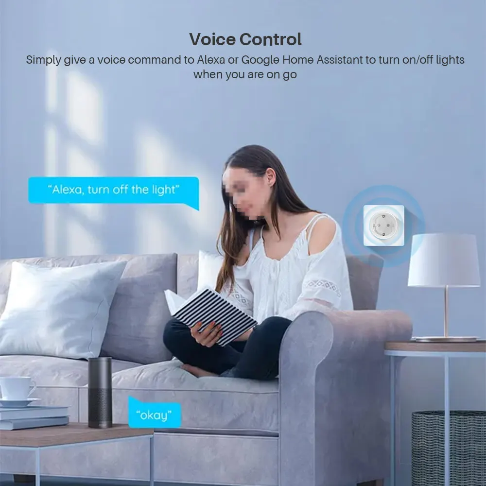 Tuya Wifi Smart Plug 20A With Power Monitor Smart Life App Remote Control Intelligent Socket Compatible With Alexa Google Home